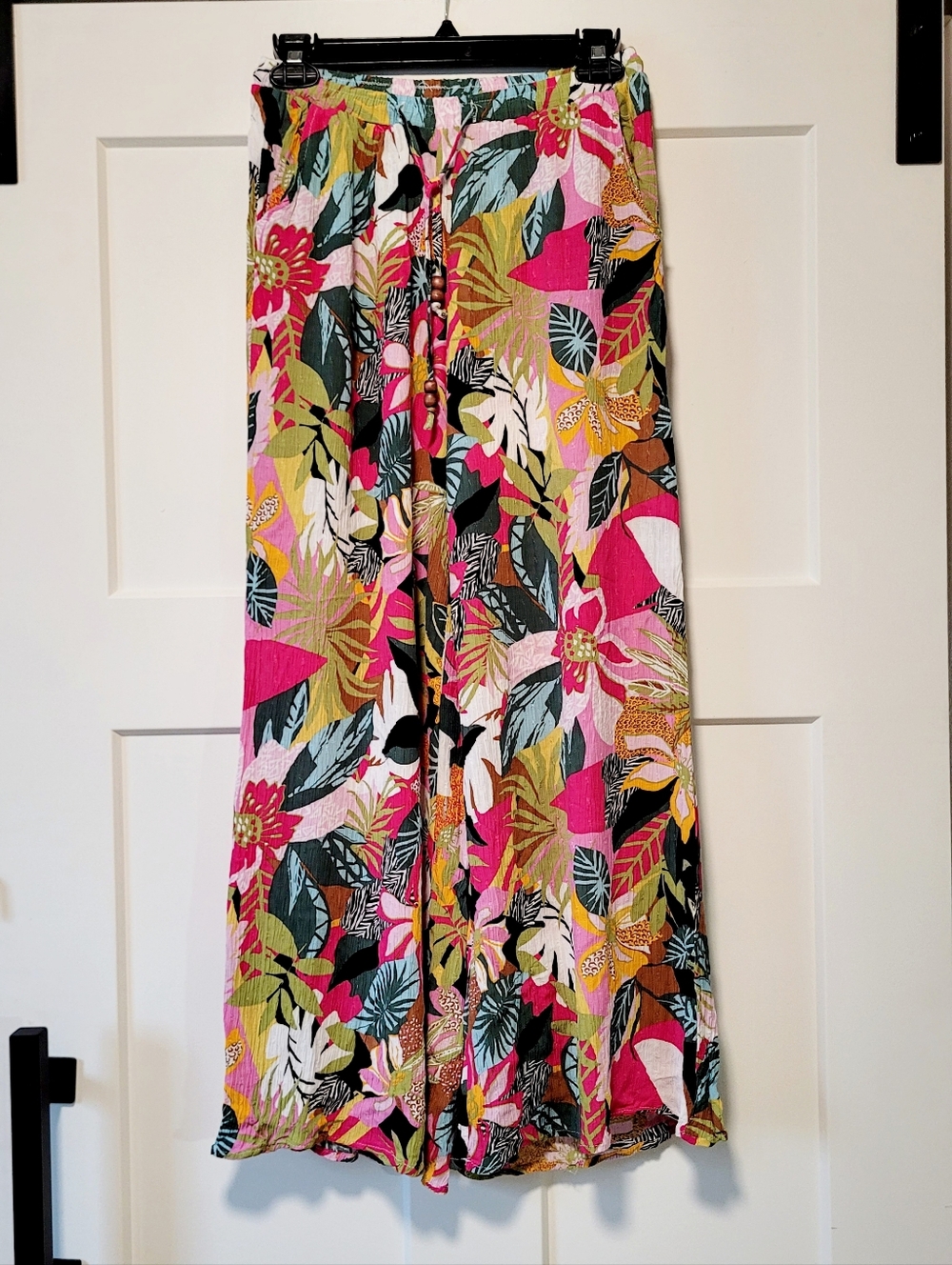 Rachel Roy Womens Pants Multicolor Floral Wide Leg Ankle Sz XS Tropical Beachy